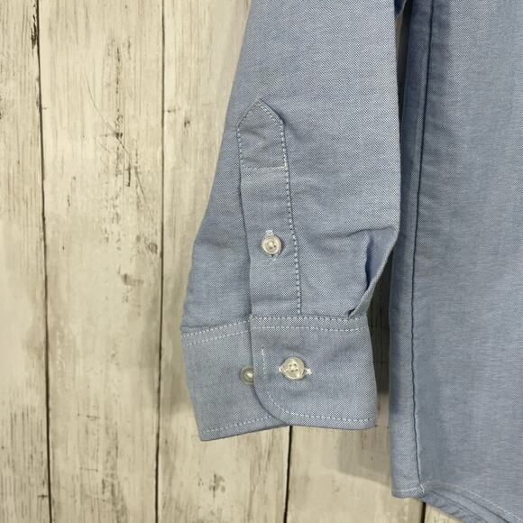 Arrow Boys Blue Long Sleeve Collared Button Up Dress School Uniform Shirt 14 - Picture 5 of 7